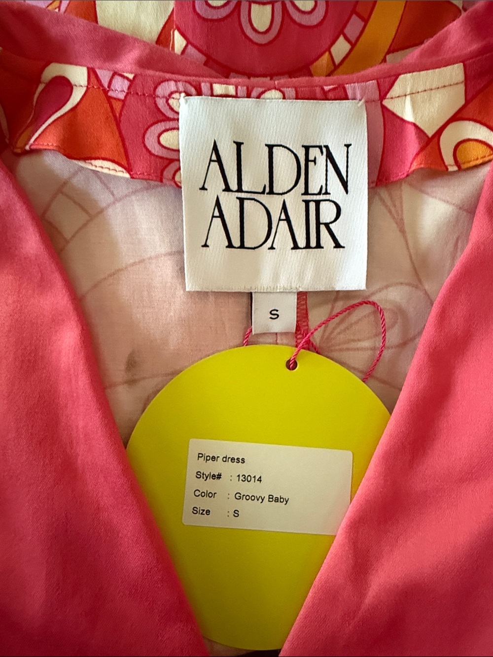 ALDEN ADAIR piper dress groovy baby S small pink NWT ruffle tiered - Picture 3 of 13
